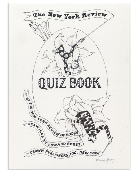 Edward Gorey Original Artwork for ''The New York Review Quiz Book''